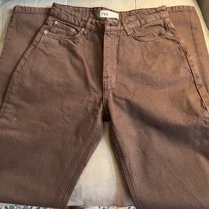 Zara Brown Denim Size 6 Straight Leg Jeans